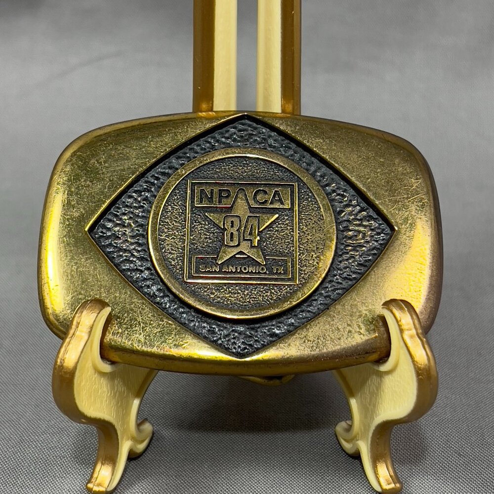 Vtg National Parks Conservation Association Zoecon Belt Buckle Metal San Antonio